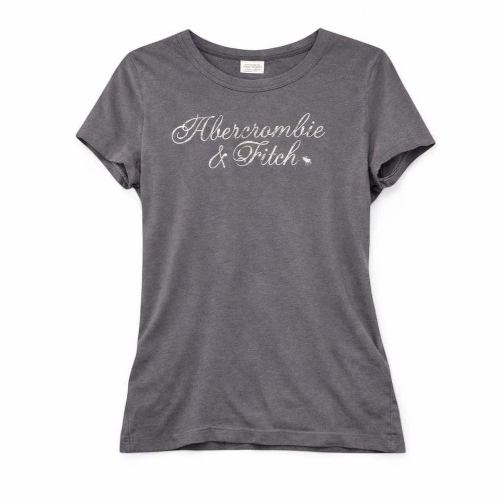 Abercrombie & Fitch Gray Logo Tee Vintage y2k